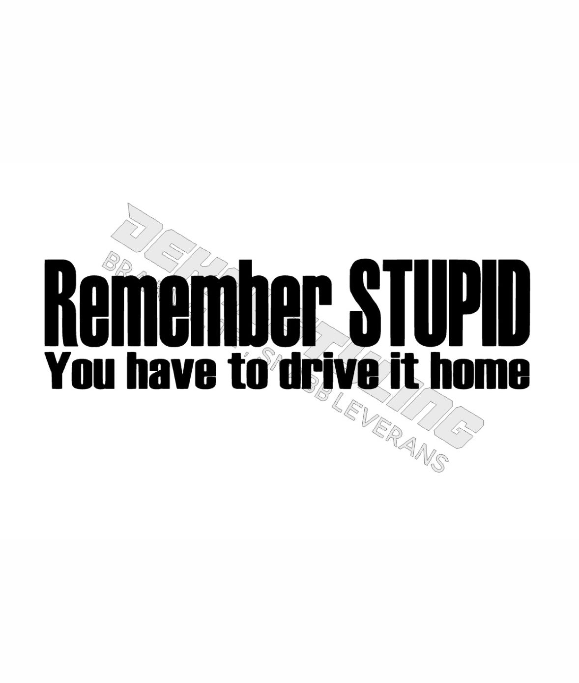 Dekal Remember STUPID, You have to drive it home