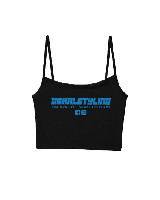 Crop-top Linne Dekalstyling Blå