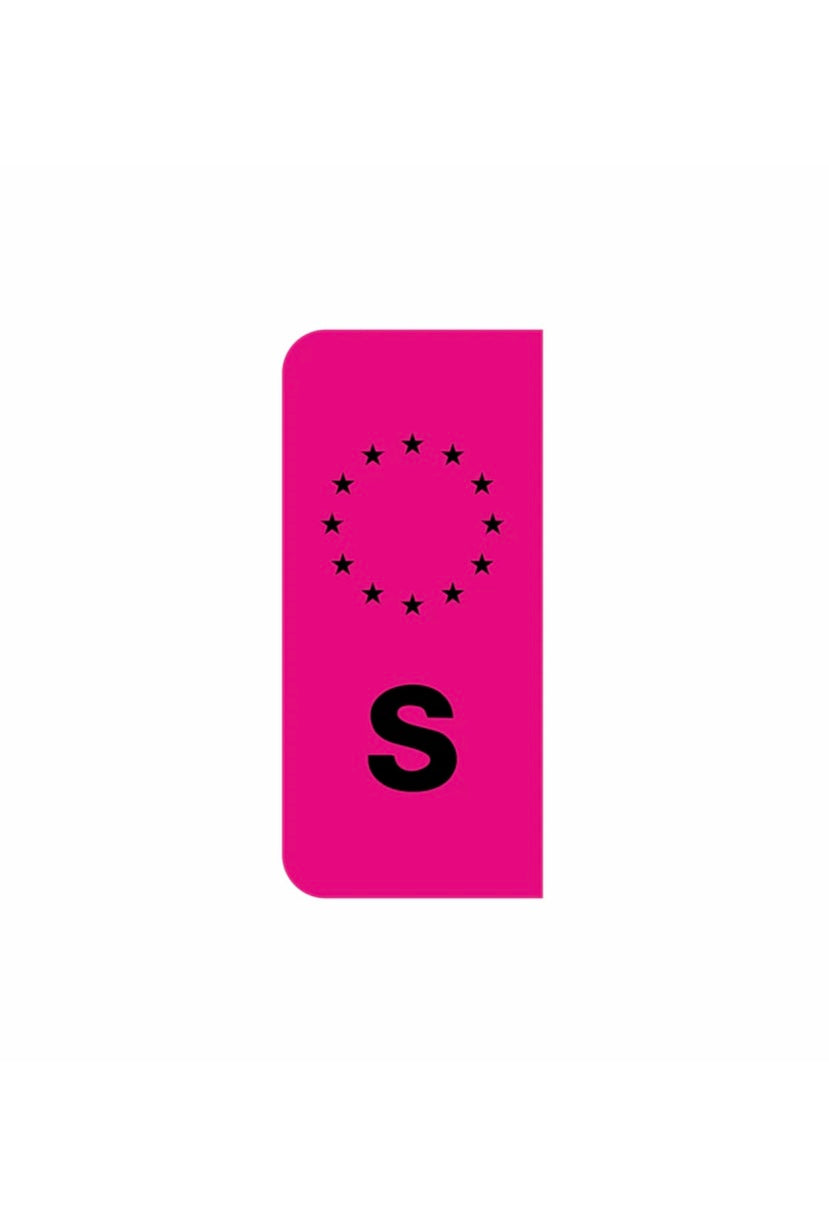Dekal S-märke för registreringsskylt