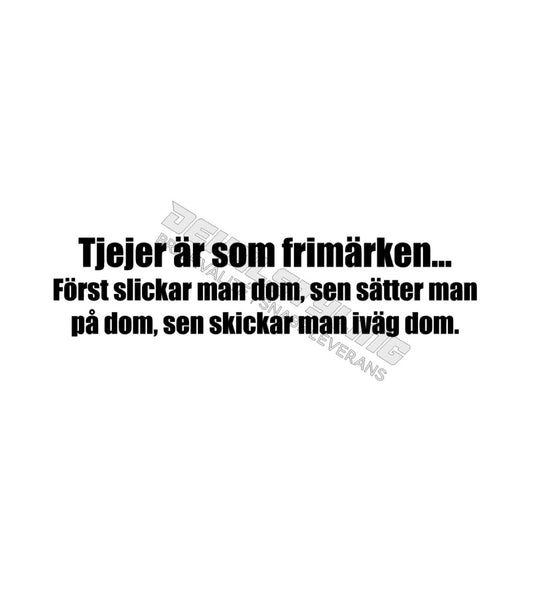 Dekal Tjejer är som frimärken…