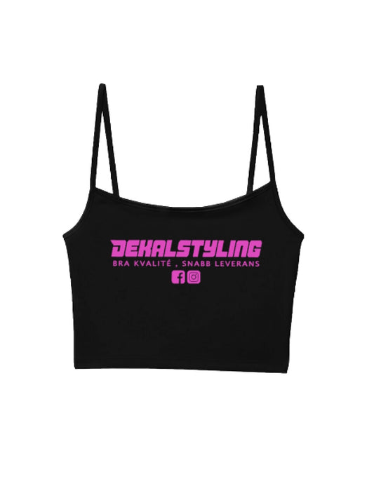 Crop-top Linne Dekalstyling Rosa