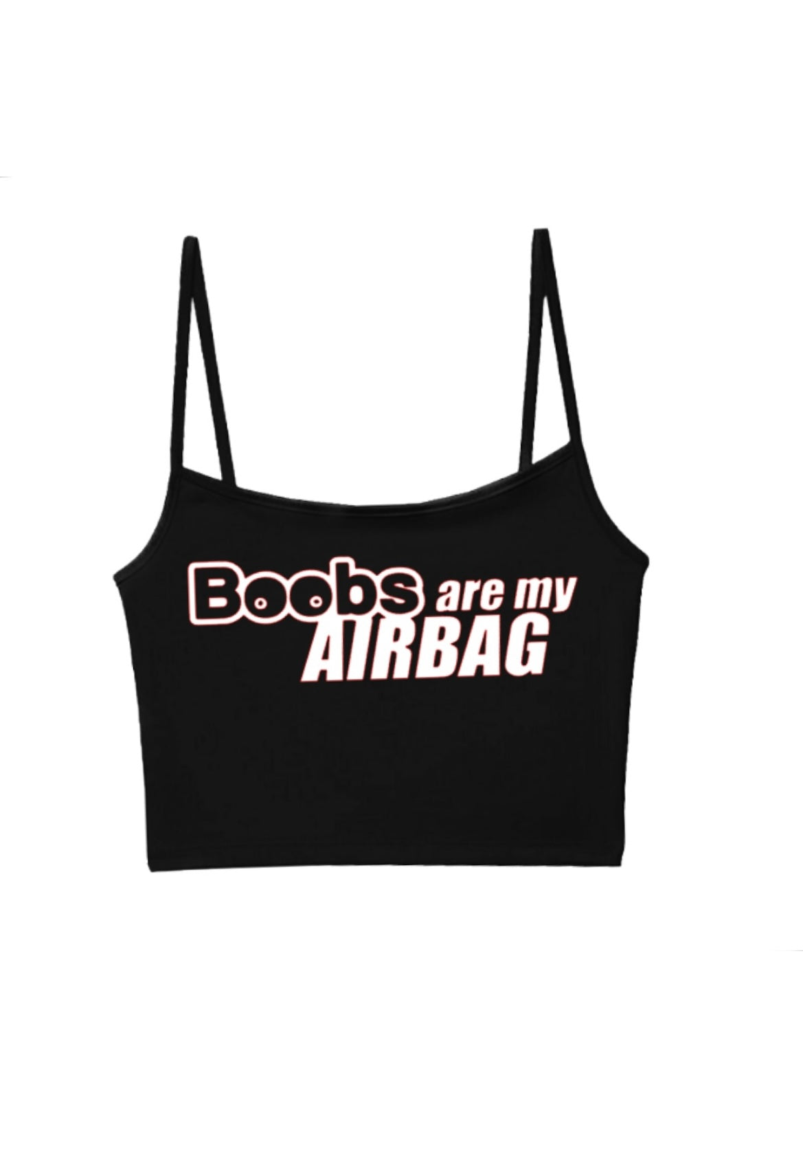 Crop-top Linne ”Boobs are my Airbag”