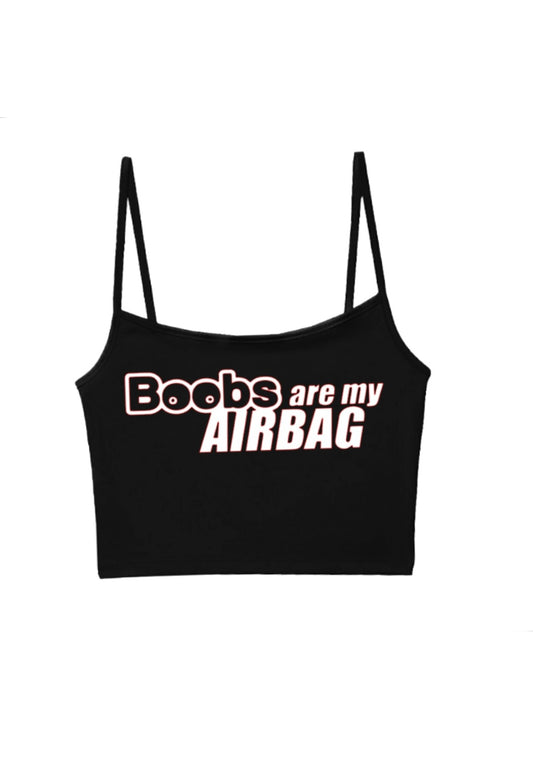 Crop-top Linne ”Boobs are my Airbag”