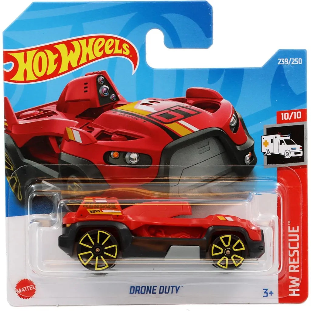 Hot Wheels Drone Duty - HW Rescue - Röd